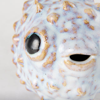 Spike II Off White Ceramic Puffer Fish (Large)
