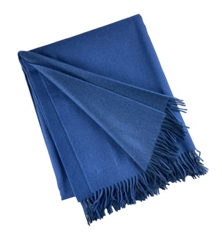 100% Wool Two Tone Throw with Fringe   55"x75"
