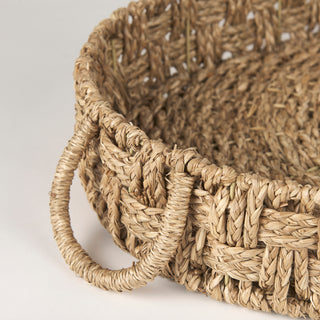 Haini Basketweave Seagrass Trays w/ Loop Handles   Large
