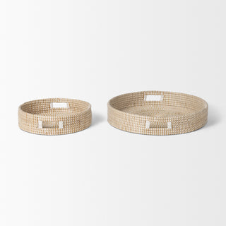 Kalama Round Seagrass Trays w/ Handles
