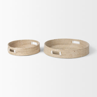 Kalama Round Seagrass Trays w/ Handles
