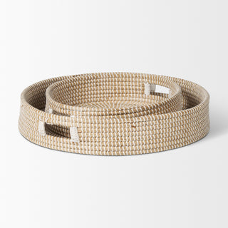 Kalama Round Seagrass Trays w/ Handles
