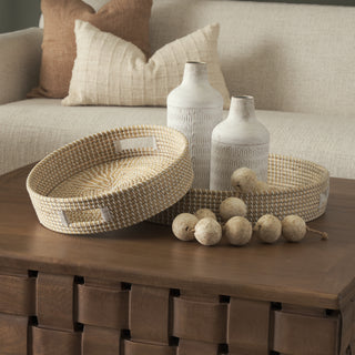 Kalama Round Seagrass Trays w/ Handles
