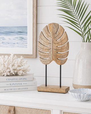 Wood Monstera Leaf Sculpture   Small
