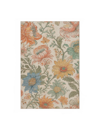Exploded Floral Machine Washable Rug
