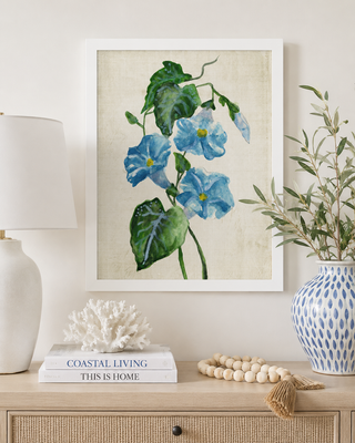 Tissue and Watercolor Blue Flowers
