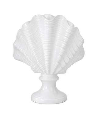 White Resin Clam Statue
