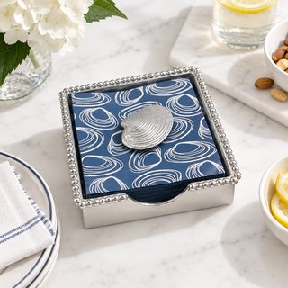 Clam Beaded Napkin Box Set
