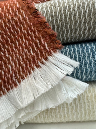 Pinstripe Pattern with Four Sided Fringe   55"x70"
