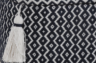 Navy and Ivory Diamond Pouf Navy/Ivory
