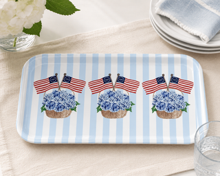 Freedom250® Patriotic Hydrangea Basket Serving Tray   Small
