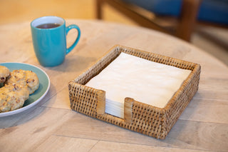 Rattan Napkin Holder with Cutout
