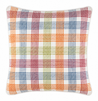 Floris Plaid Multi Decorative Indoor/Outdoor Pillow 20" Square
