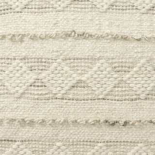 Transitional Striped Indoor Pouf   Taupe/Ivory
