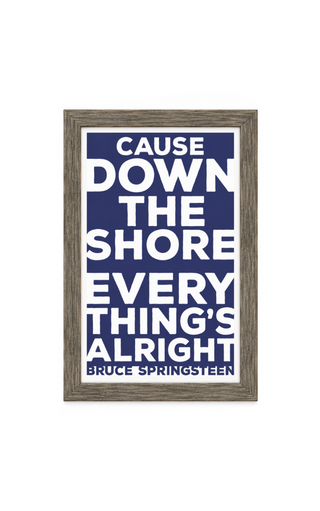 Cuz Down the Shore Navy 24x36 Distressed Grey Frame
