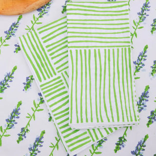 Set of 4   Organic Napkins   Striped
