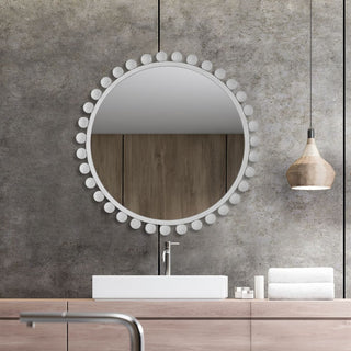 Cyra Wood Round Mirror
