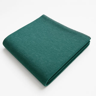 Double Faced Solid Color Throw with Blanket Stitch Edge
