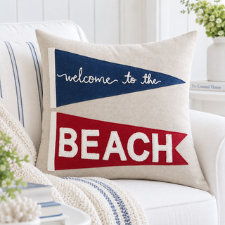 Beach Pennant 21" x 21" Pillow
