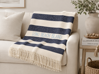 *CUSTOM* Candy Stripe Throw   Long Beach Island
