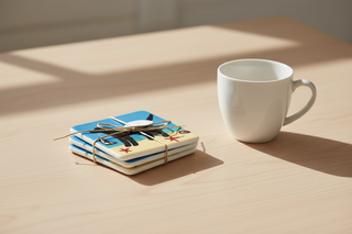 Beach Dog Black 4 Piece Coaster Set

