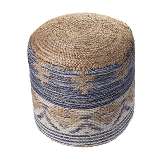 Geometric Natural Jute Pouf
