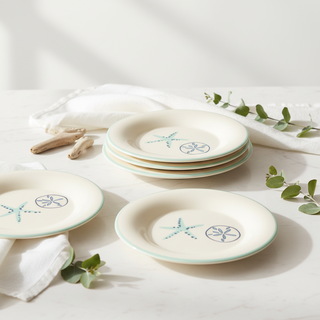 Aqua Shells Round Plate
