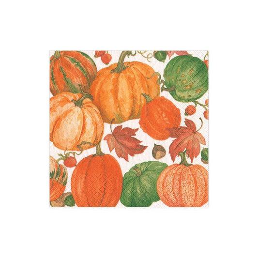 Pumpkin Field White Cocktail Napkin