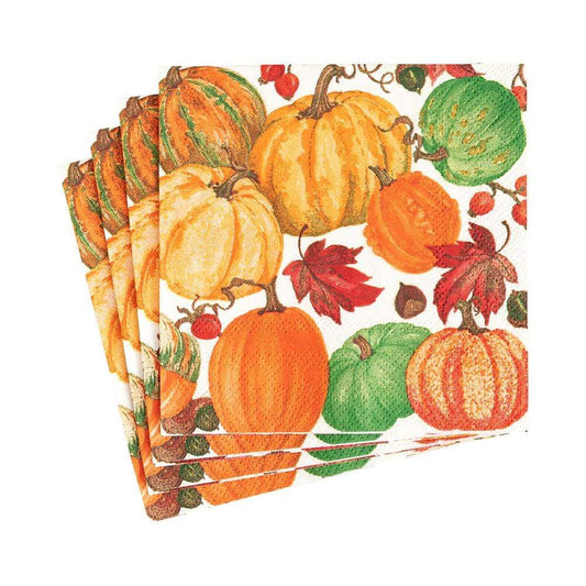 Pumpkin Field White Cocktail Napkin