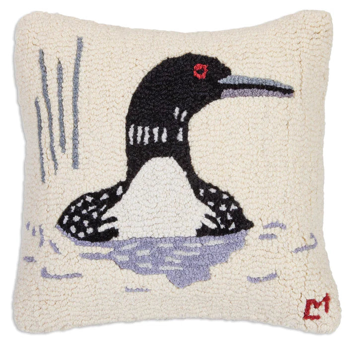 Summer Loon Hand Hooked Wool Throw/Decorative Pillow - Online Only