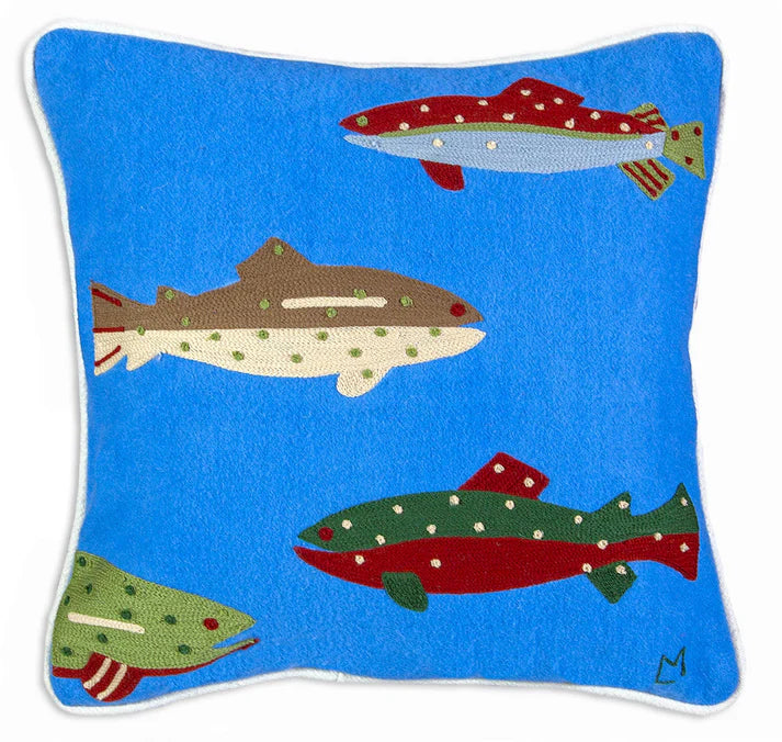 Vividly Colored Fish Throw Pillow - Online Only