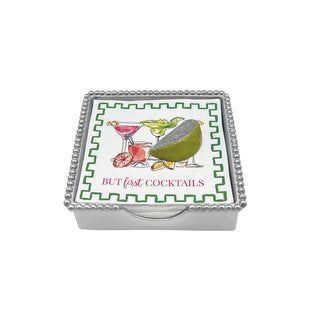 Green Lime Beaded Napkin Box
