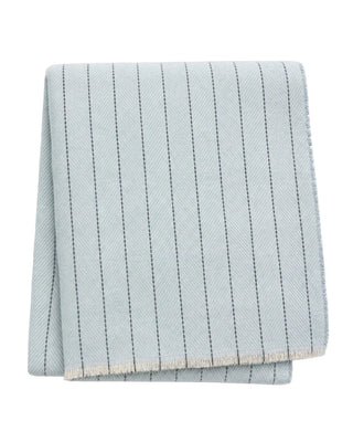 Cotton Blend Pinstripe Throw with Eyelash Fringes
