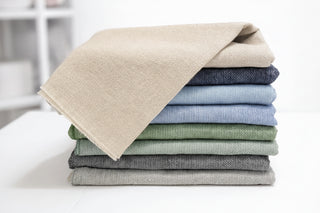 Cotton Blend Mini Herringbone Throw with Eyelash Fringes
