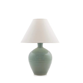 Belmont Pottery Lamp with Linen Empire Shade   16" Sugar
