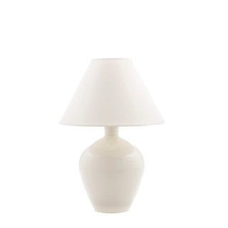 Belmont Pottery Lamp with Linen Empire Shade   16" Sugar

