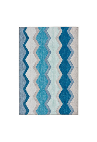 Safety Net Blue Machine Washable Rug
