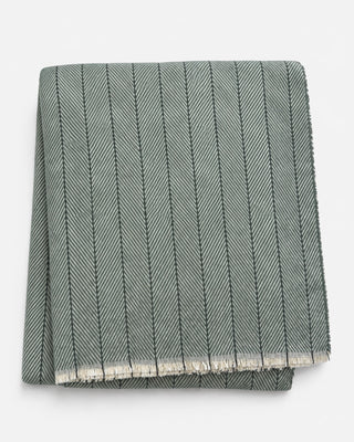 Cotton Blend Pinstripe Throw with Eyelash Fringes
