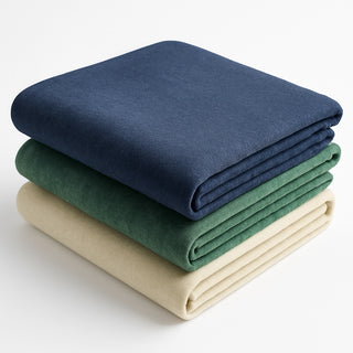 Double Faced Solid Color Throw with Blanket Stitch Edge
