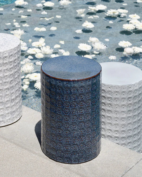Blue Wildflower Side Table