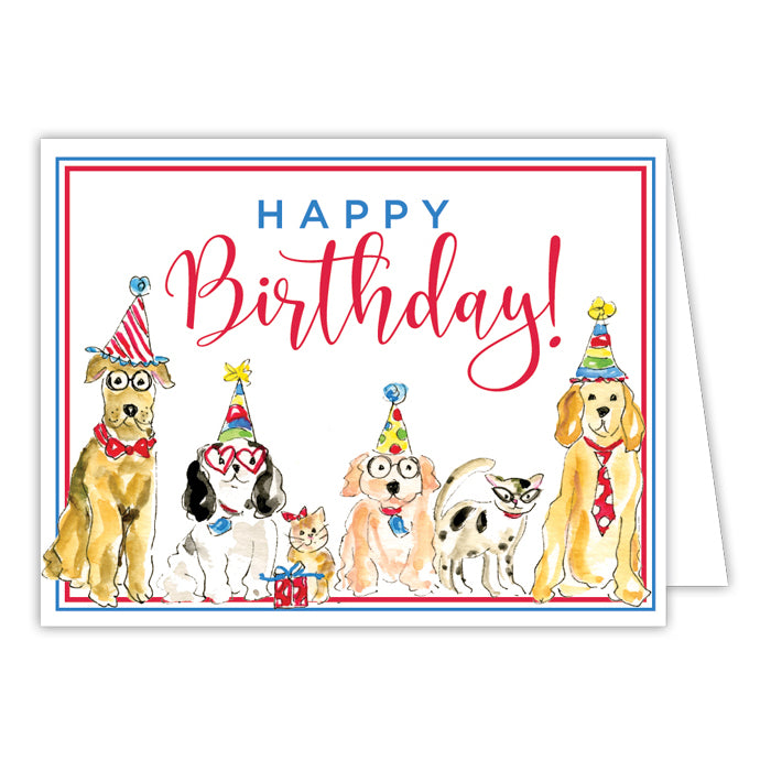 Happy Birthday Dog Party Greeting Card