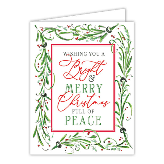 Greeting Card Wishing You A Bright & Merry Christmas Full Of Peace