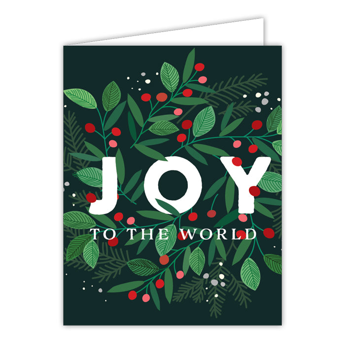 Greeting Card Joy To The World Berry Floral