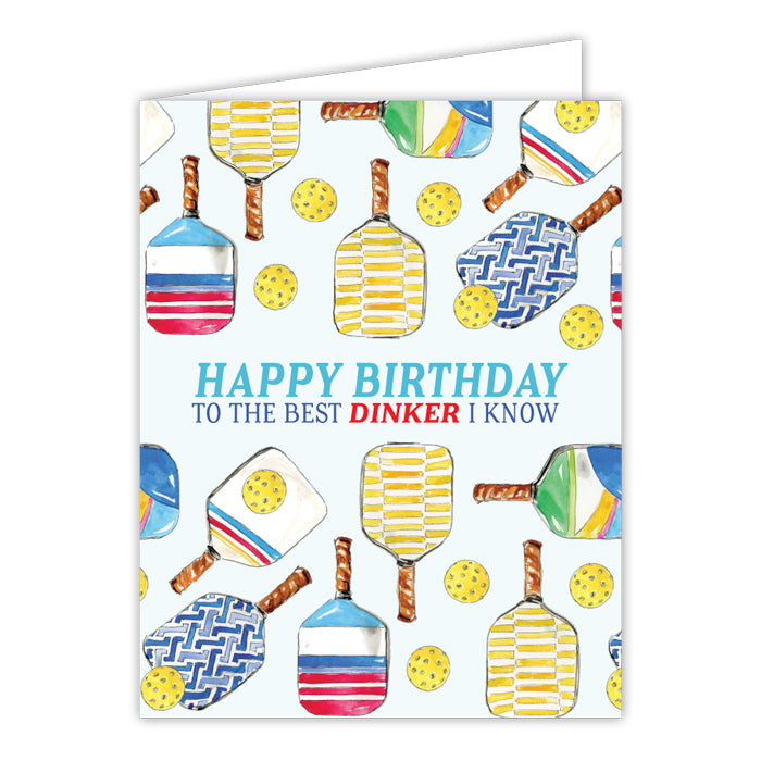 Happy Birthday Best Drinker I Know Pickleball Greeting Card