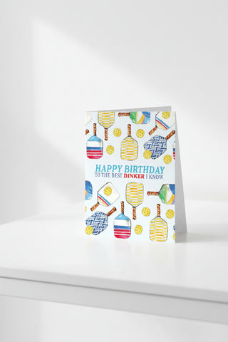 Happy Birthday Best Drinker I Know Pickleball Greeting Card
