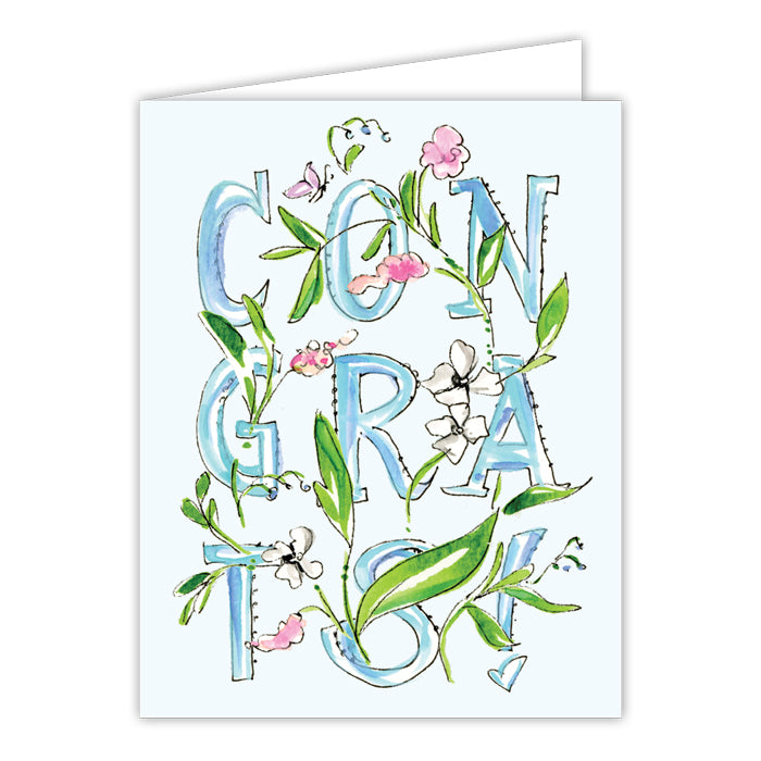 Congrats Enchanted Flowers Greeting Card