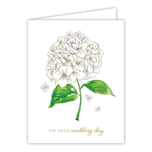 On Your Wedding Day White Hydrangea Greeting Card