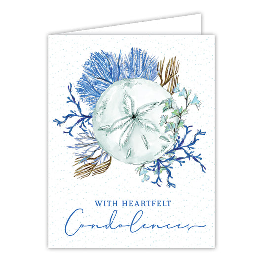 Heartfelt Condolences Blue Coral Greeting Card