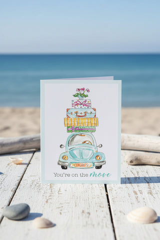 You're on the Move Car Packed Up Greeting Card
