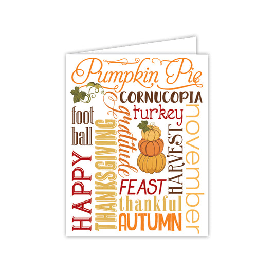 Greeting Card - Pumpkin Pie Cornucopia